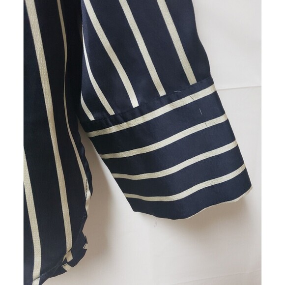 Women’s Emory Park Black & White Stripe Button-Down Shirt Long Sleeve Size S POE - Picture 6 of 12